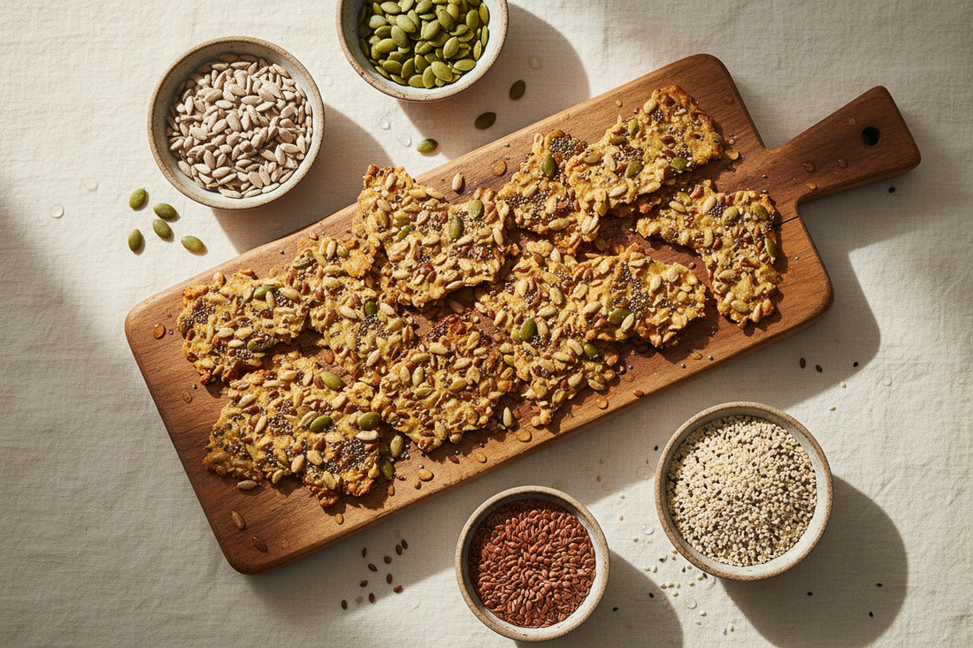 Seed Crackers: A 5-Seed Superfood Cracker for Omega-3s, Minerals & Gut Health