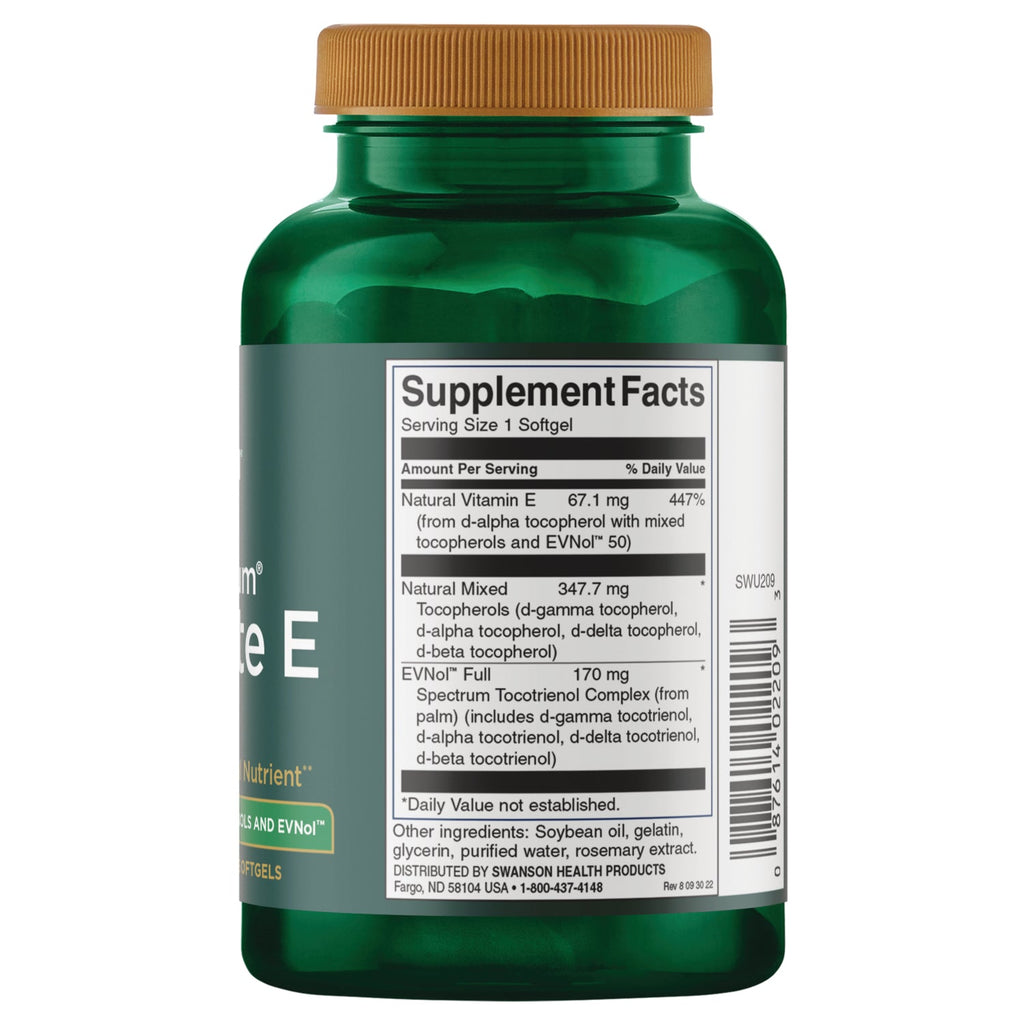 Full Spectrum Complete E Contain Tocopherols, Tocotrienols & ENVol