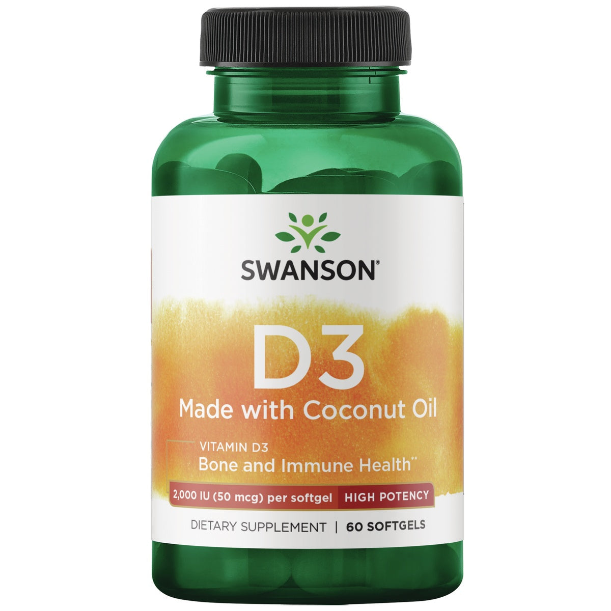 Vitamin D3 with Coconut Oil - High Potency