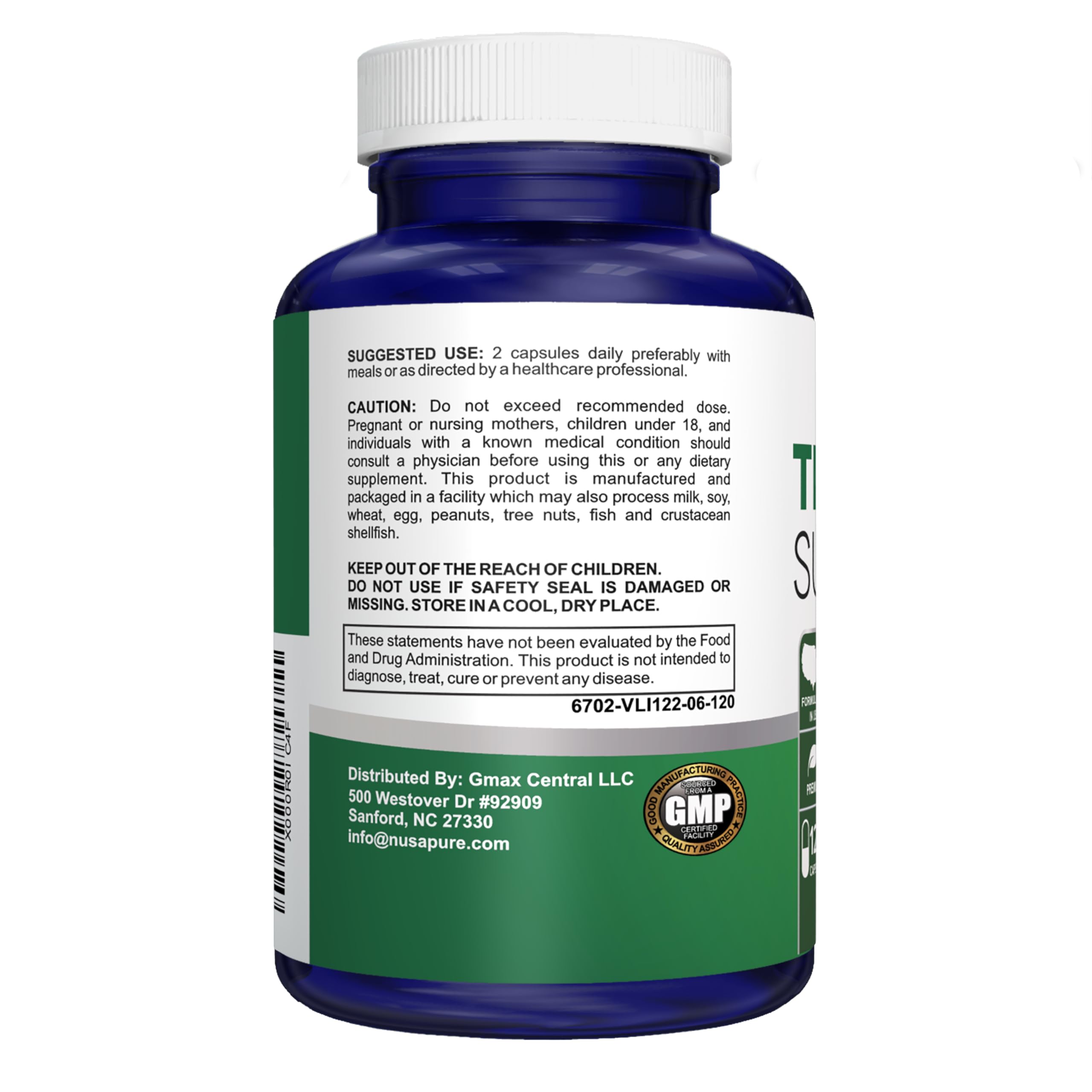 NusaPure Thyroid Support Supplement (Non-GMO) 120 caps, Ashwaganda, Iodine, Zinc, kelp, Vitamin B12, L-Tyrosine, Selenium, Copper