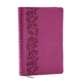NKJV Personal Size Large Print Bible with 43,000 Cross References, Pink Leathersoft, Red Letter, Comfort Print (Thumb Indexed)