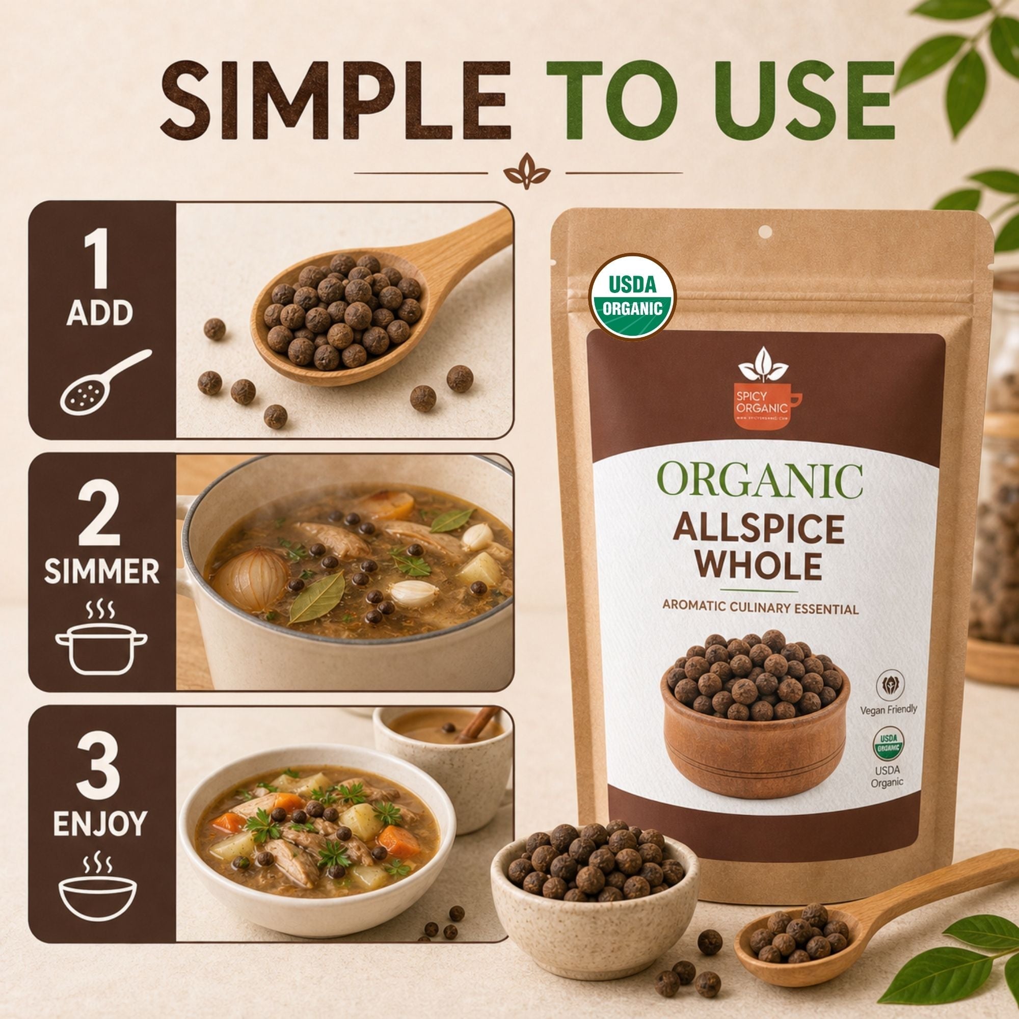 Organic Allspice Berries – For Pickling & Mulled Wine
