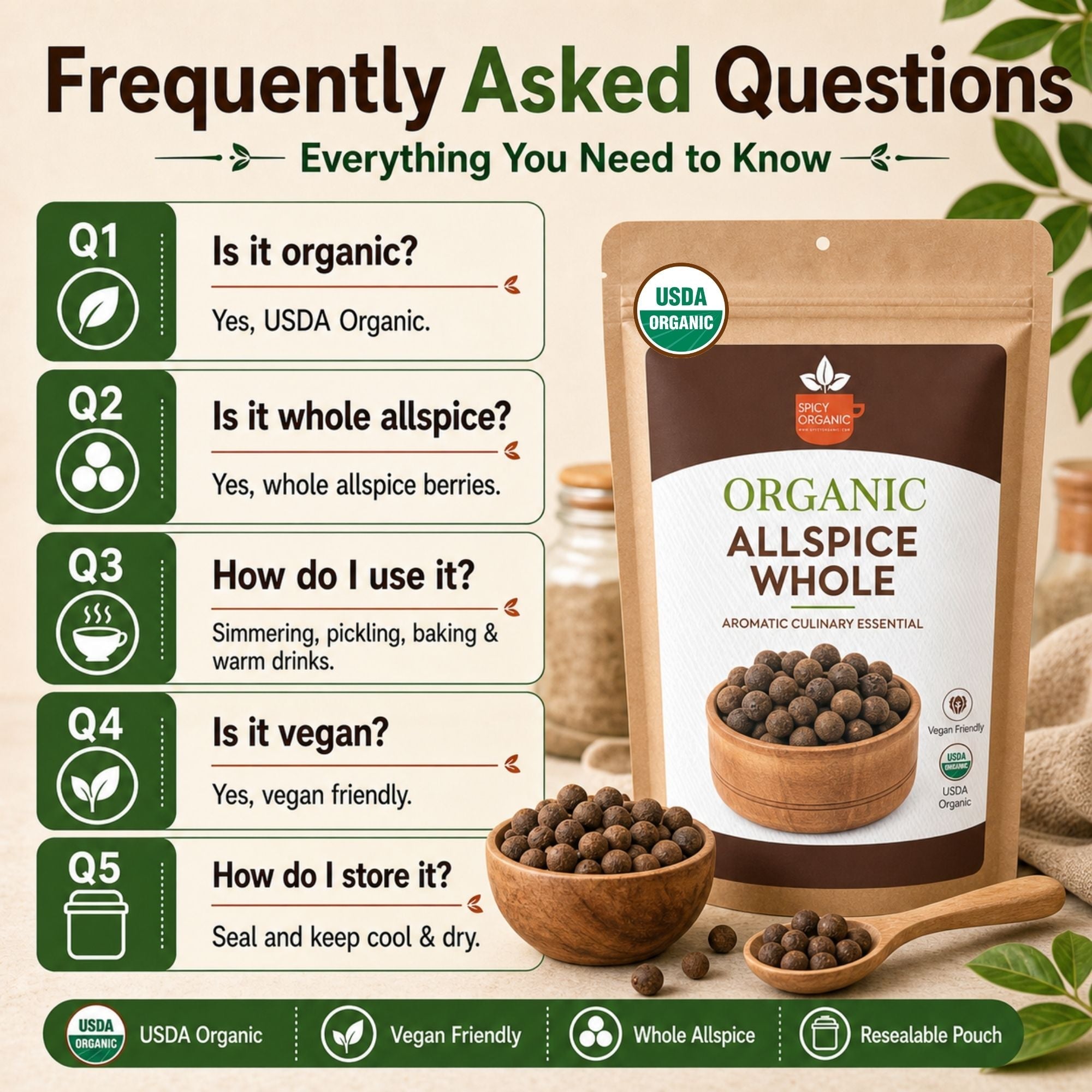 Organic Allspice Berries – For Pickling & Mulled Wine