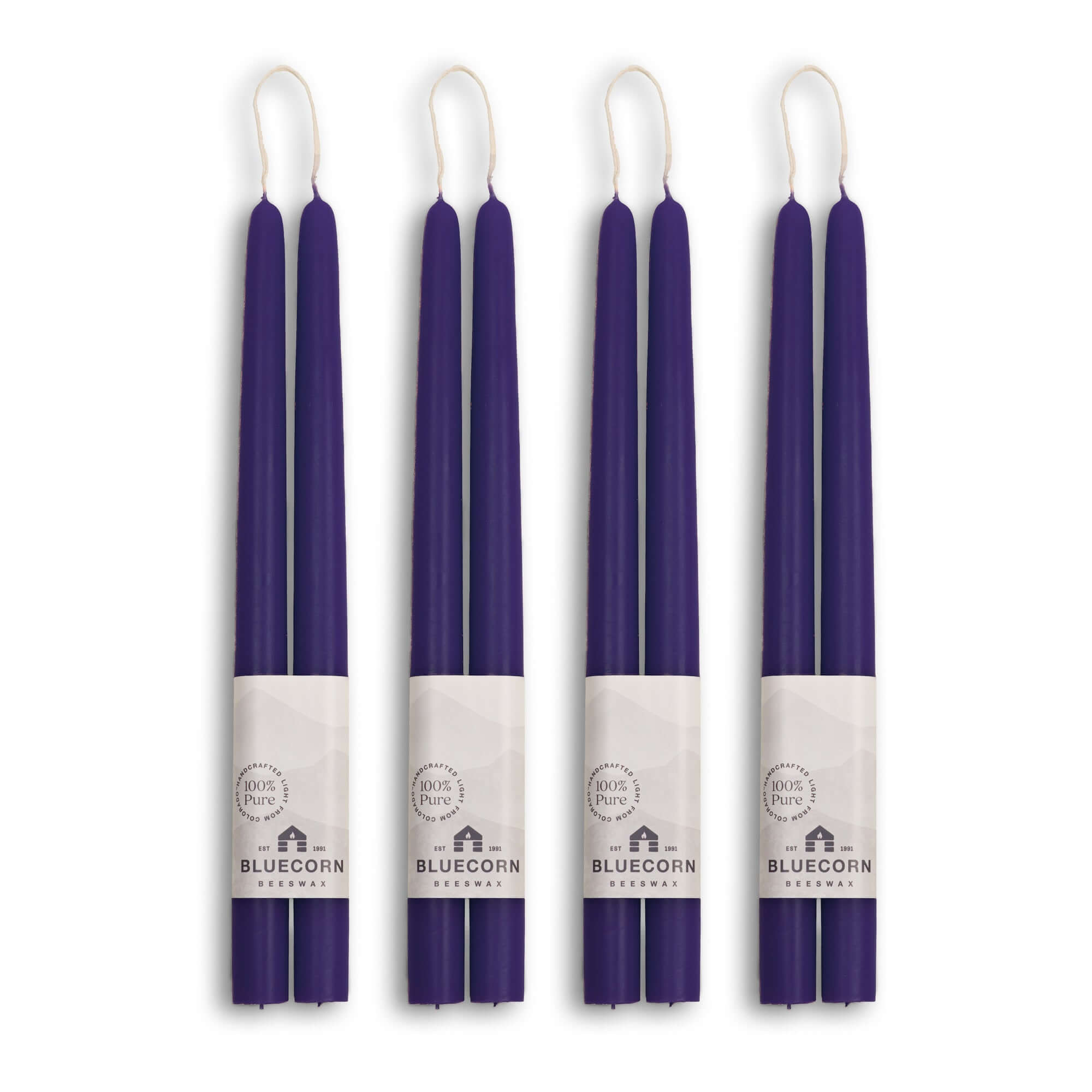 Hand-Dipped Beeswax Taper Candles - Bulk 4-Pair Bundle