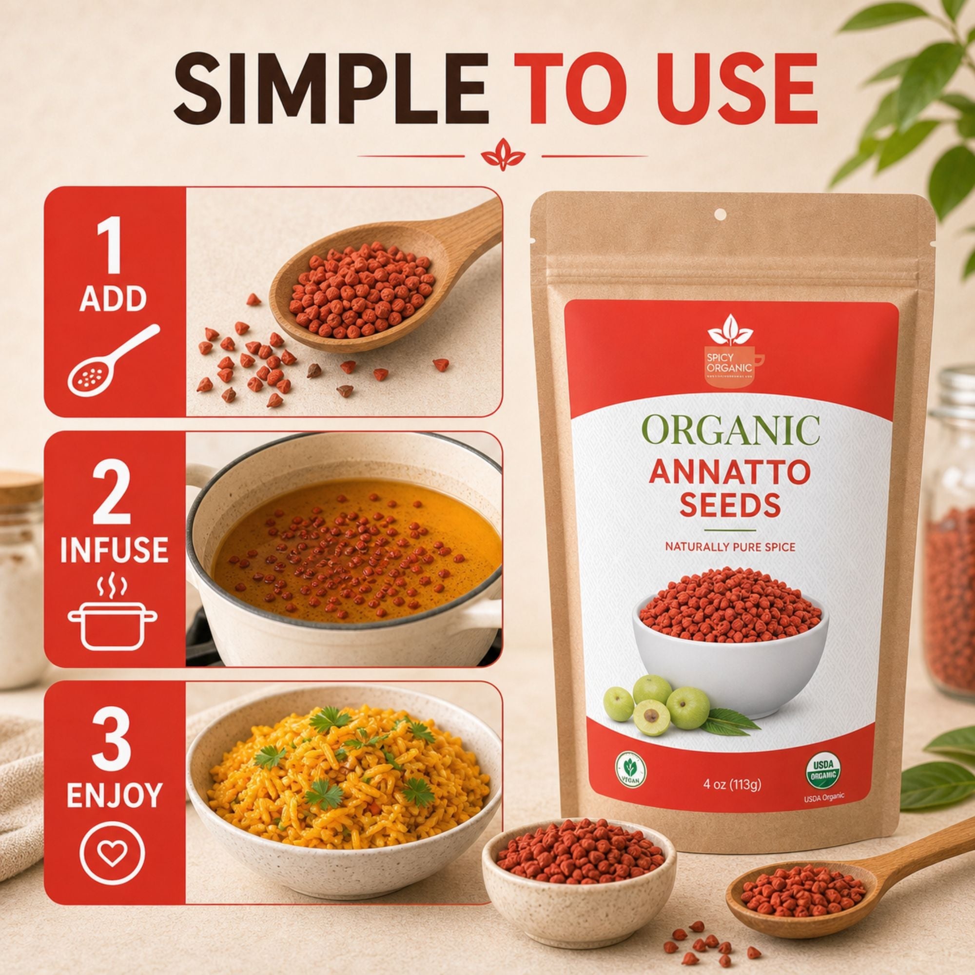 Organic Annatto Seeds – For Achiote Paste & Rice