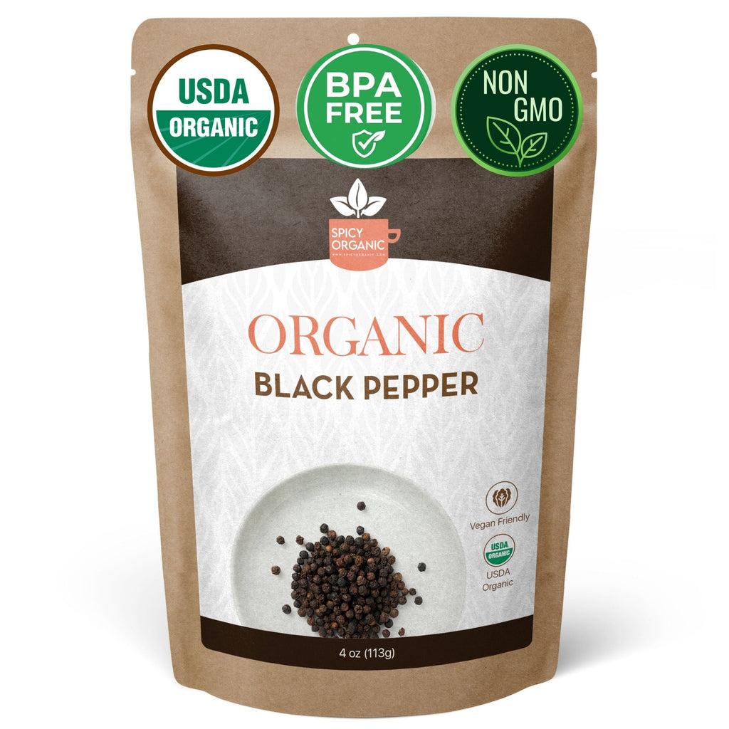 Organic Black Peppercorns – Whole, for Grinding & Marinades