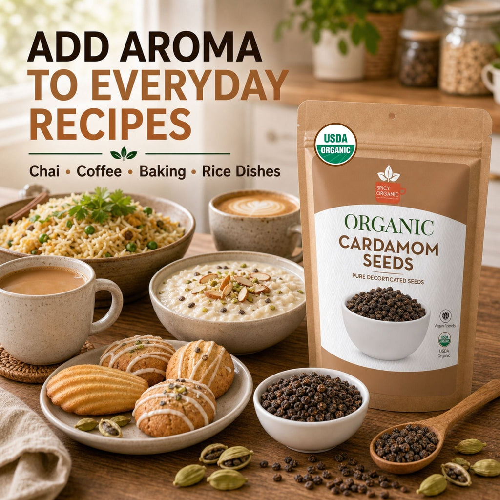 Organic Cardamom Seeds – For Chai, Coffee & Desserts
