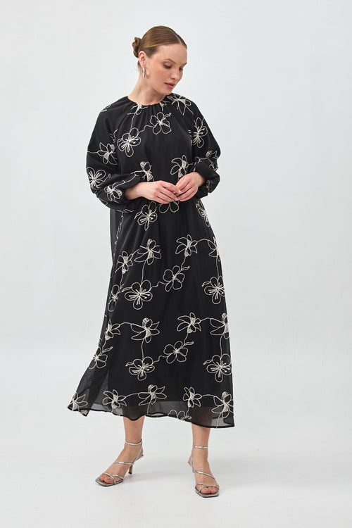 Black Print Dress
