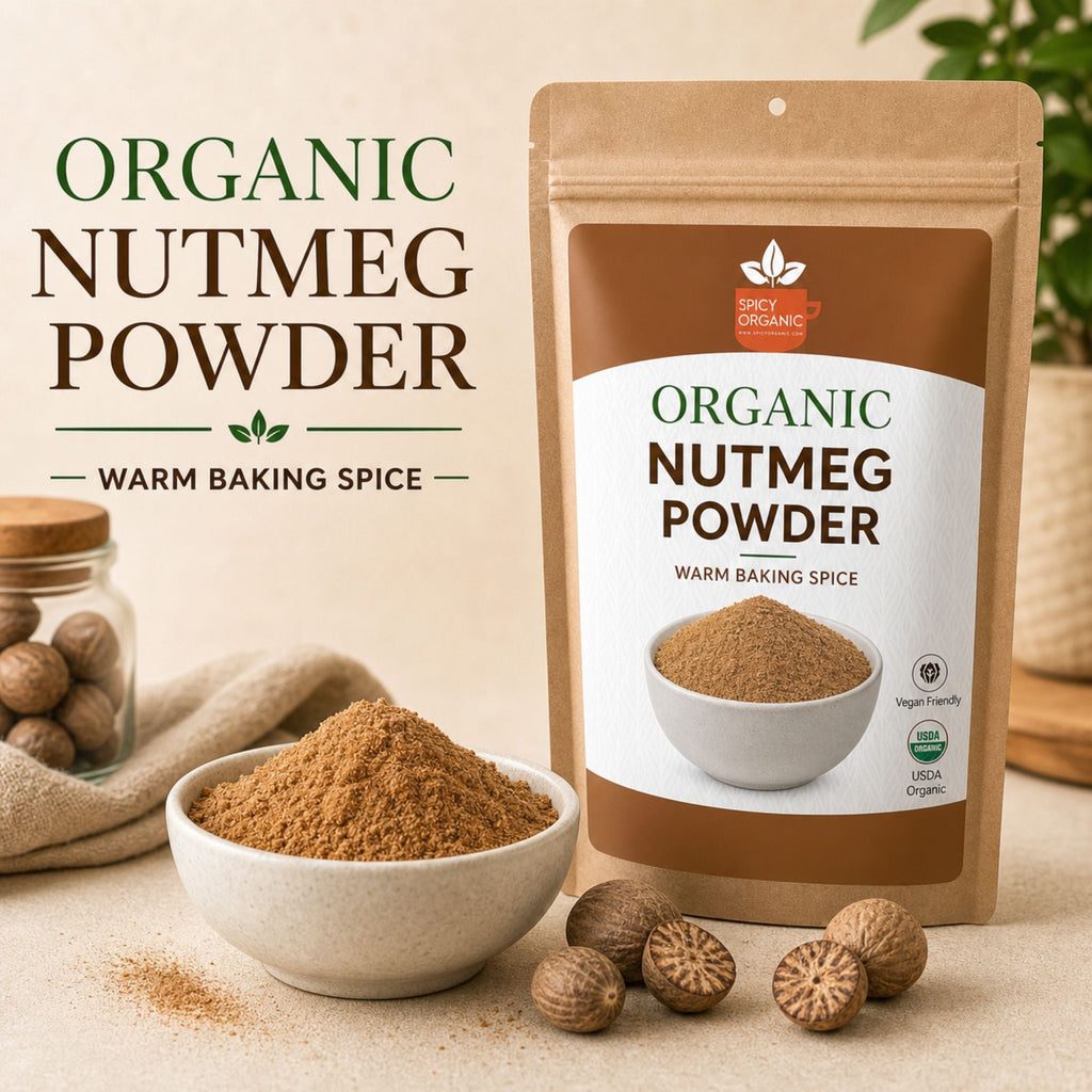 Organic Nutmeg Powder – For Béchamel, Eggnog & Baking