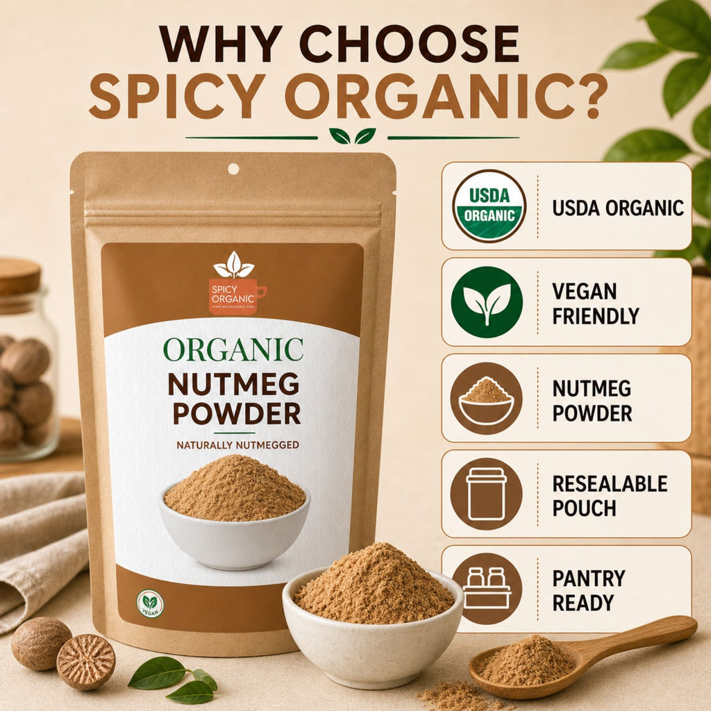 Organic Nutmeg Powder – For Béchamel, Eggnog & Baking