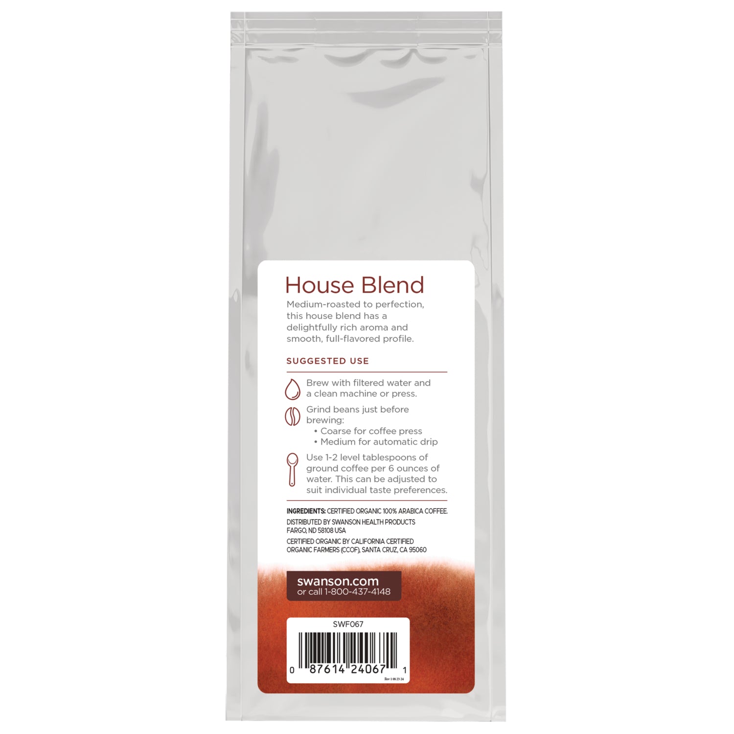 Organic House Blend Whole Bean Coffee - Medium Roast