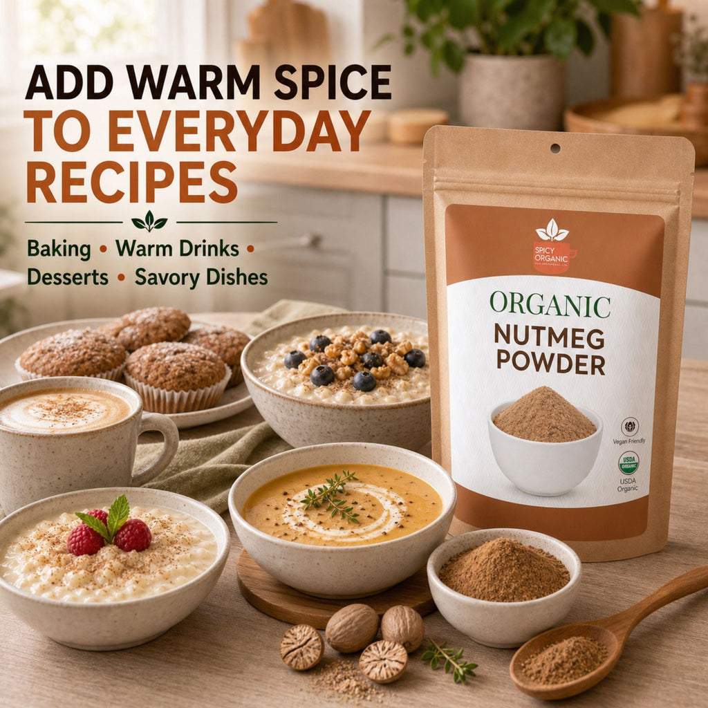 Organic Nutmeg Powder – For Béchamel, Eggnog & Baking