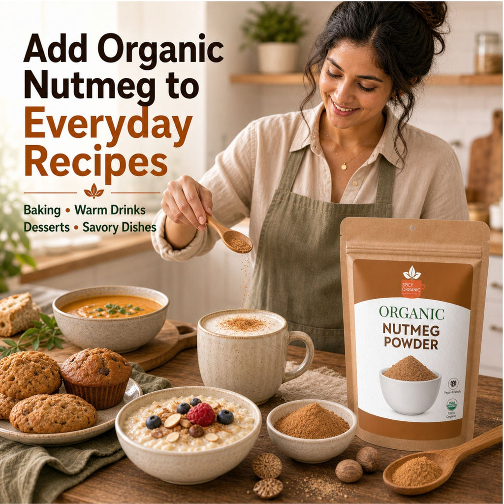 Organic Nutmeg Powder – For Béchamel, Eggnog & Baking