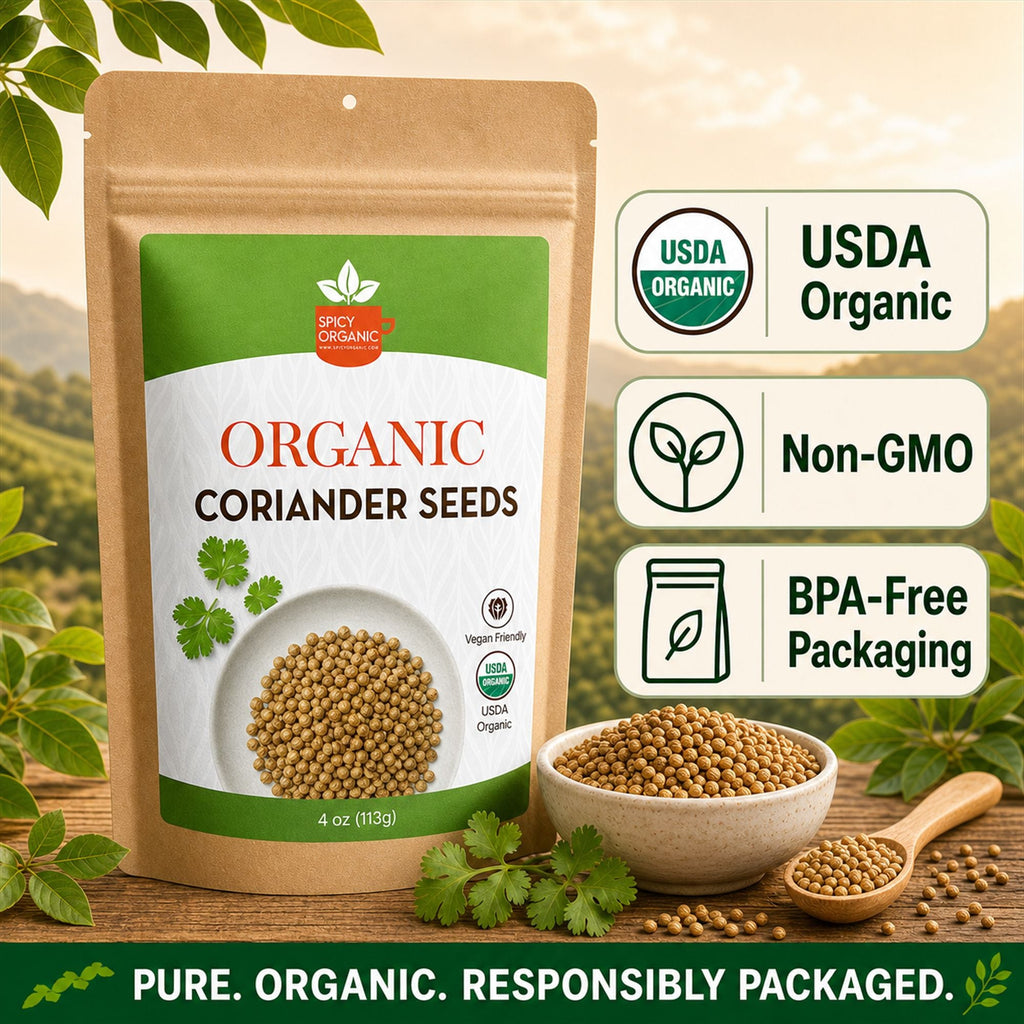 Organic Coriander Seeds – Whole Dhania for Curries & Pickling