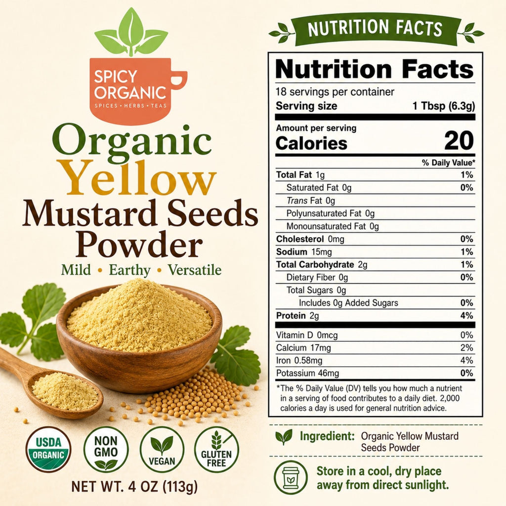 Organic Yellow Mustard Seed Powder – Ground from Whole Seeds