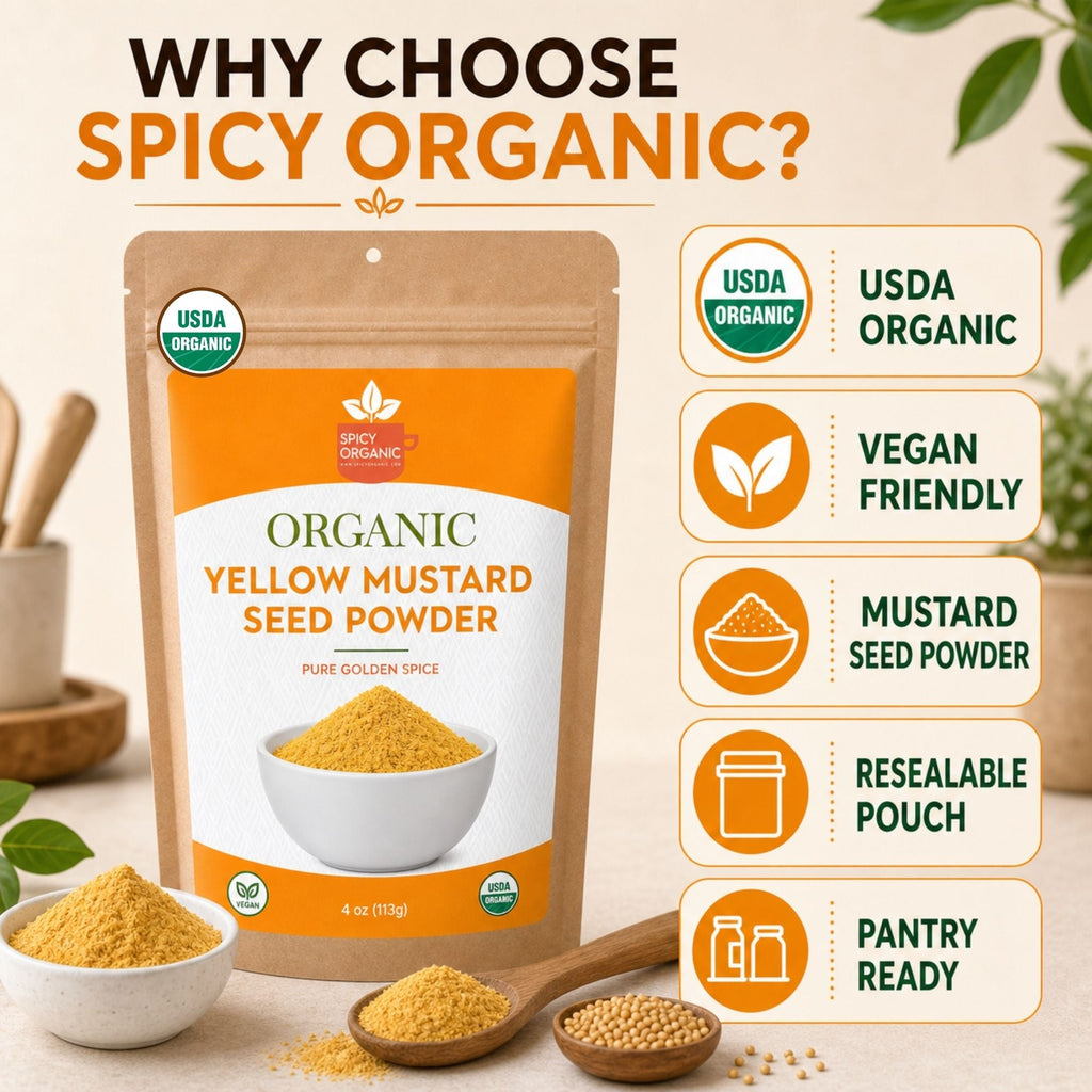 Organic Yellow Mustard Seed Powder – Ground from Whole Seeds