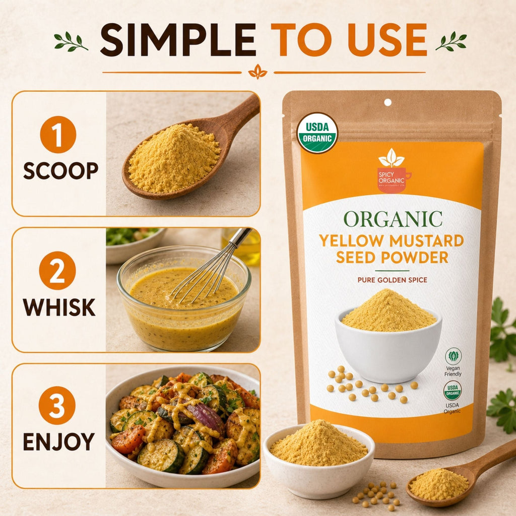 Organic Yellow Mustard Seed Powder – Ground from Whole Seeds