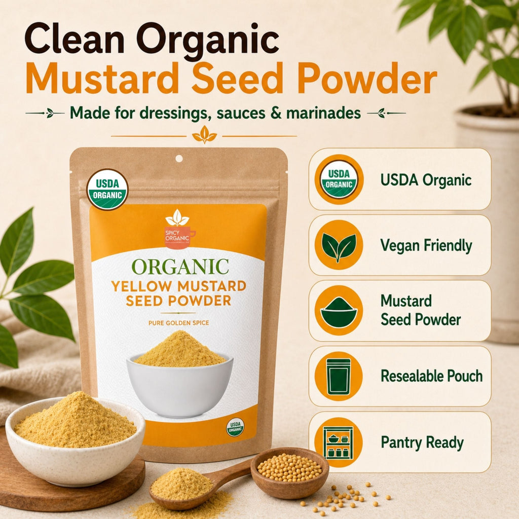 Organic Yellow Mustard Seed Powder – Ground from Whole Seeds