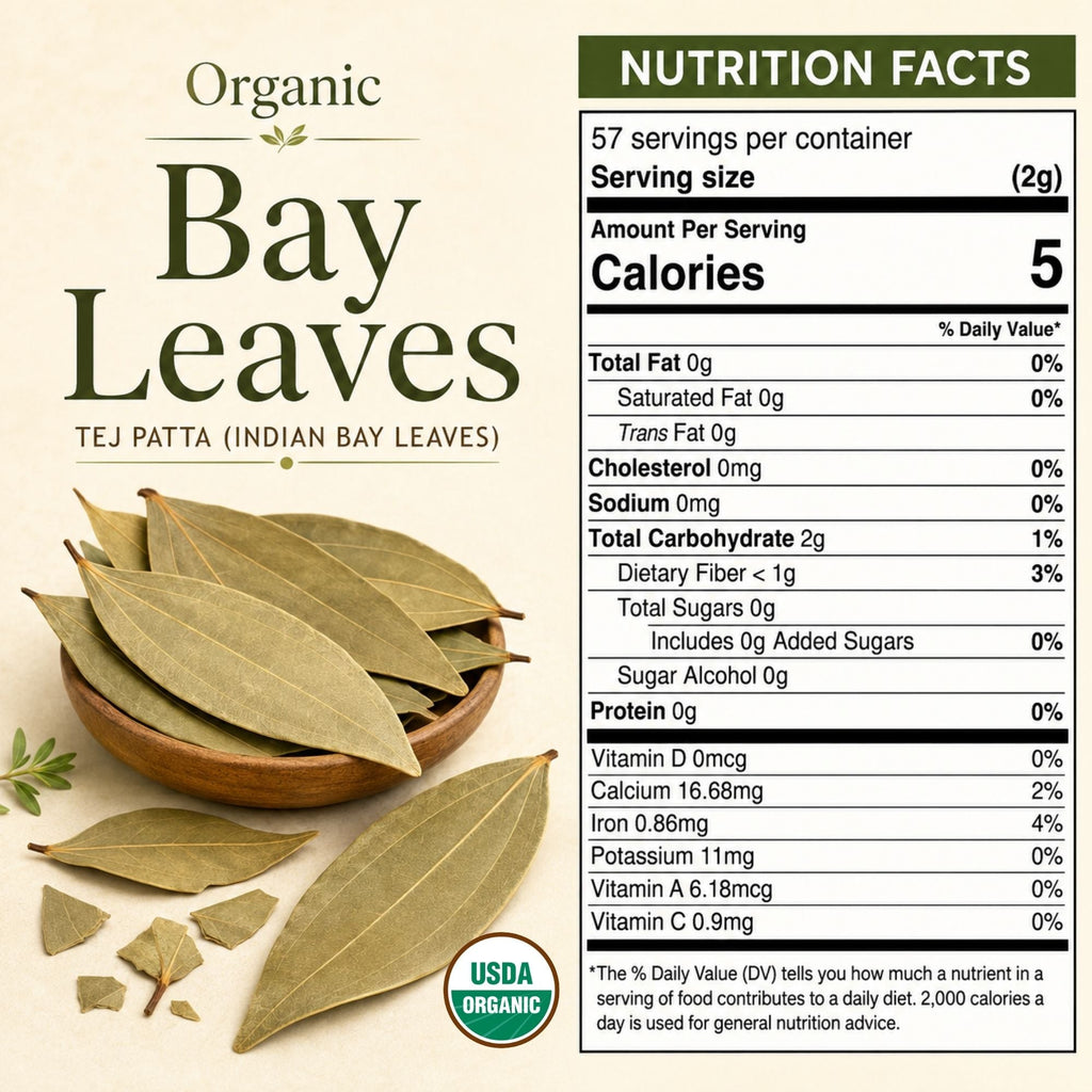 Organic Bay Leaves – Whole, for Soups & Slow Cooking