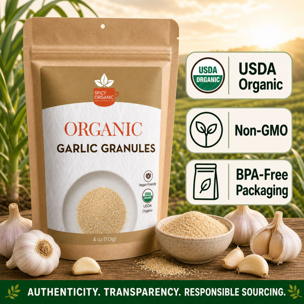 Organic Garlic Granules – For Marinades, Rubs & Roasting