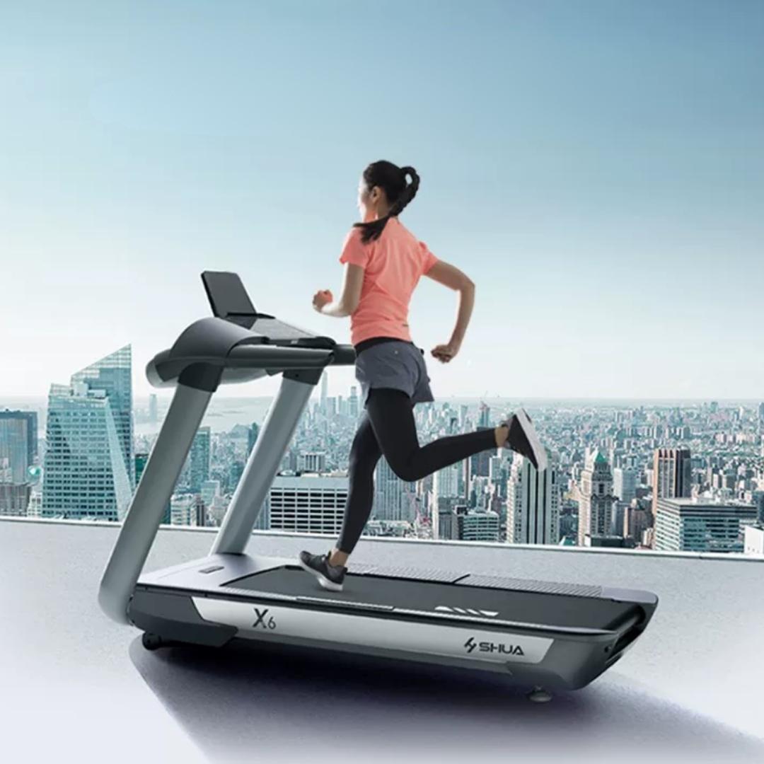 X6 Light Commercial Treadmill - Muscle D Fitness - LED Console - Cup Holder