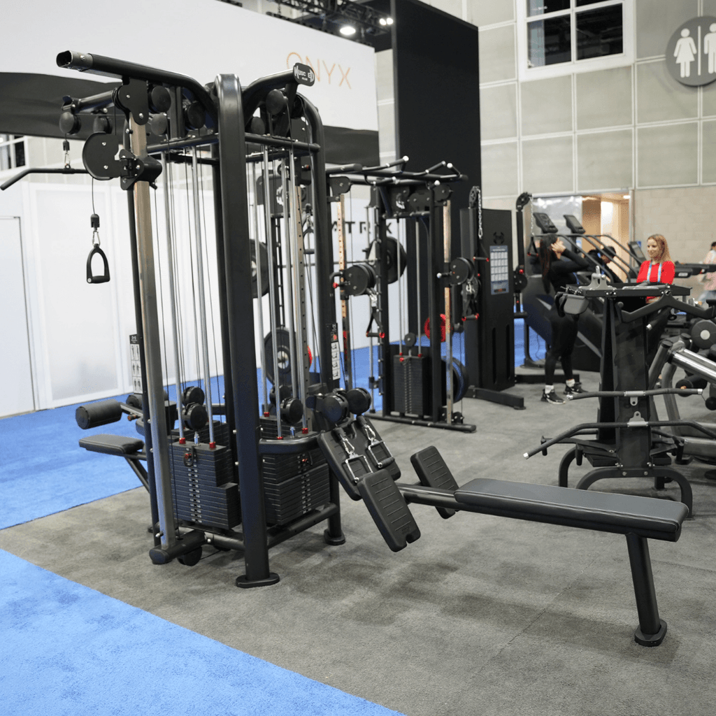 4 Stack Megatron Deluxe Jungle Gym - Muscle D Fitness - Commercial Lat Pull, Low Row, Adj. Hi/Low Pulleys