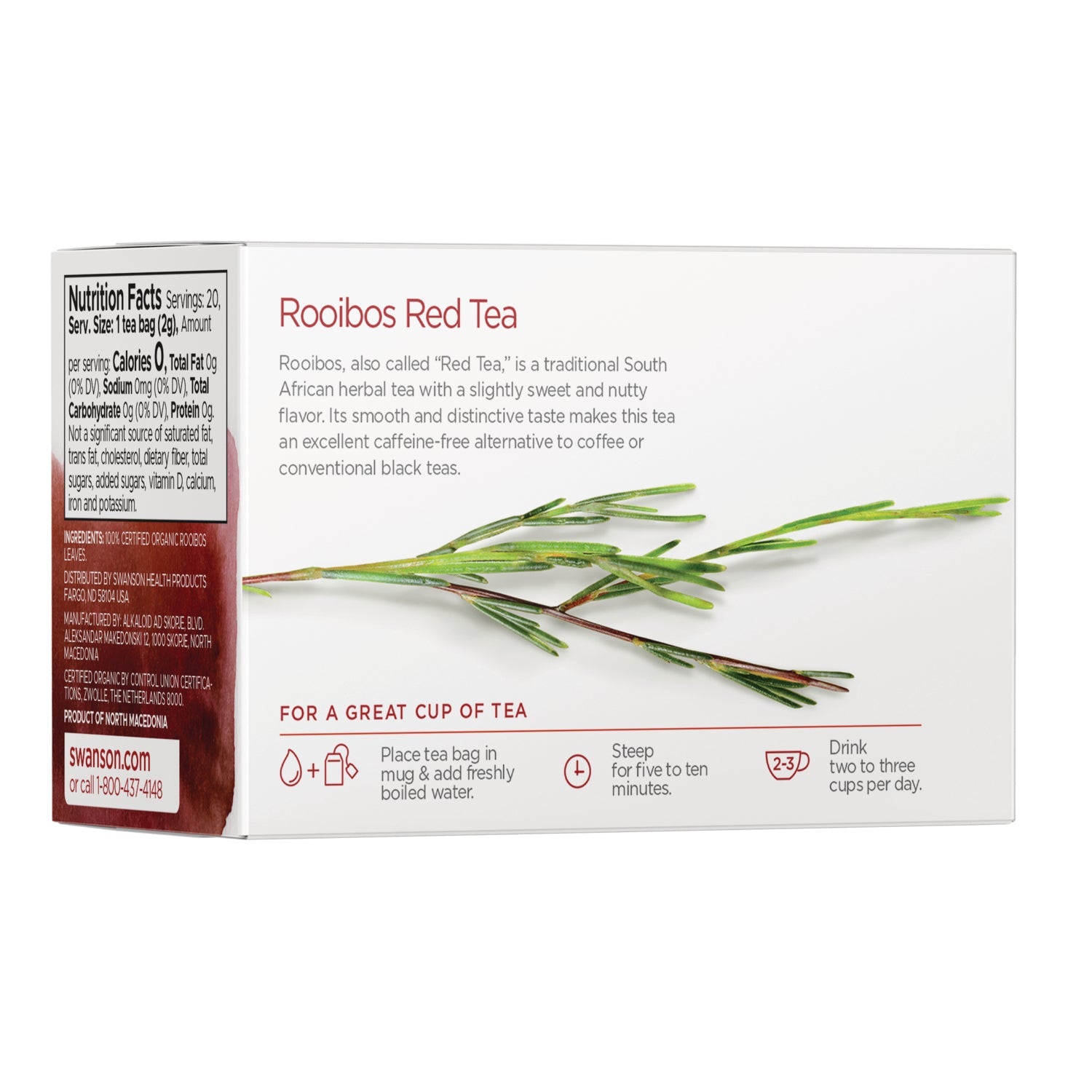 100% Organic Rooibos Red Tea - Caffeine Free