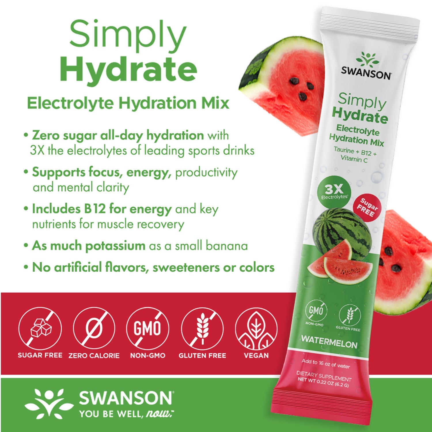 Simply Hydrate Electrolyte Hydration Mix - Watermelon