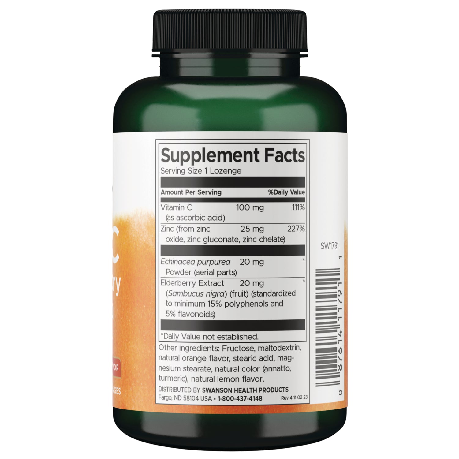 Zinc & C Lozenges w/ Elderberry & Echinacea-Orange & Lemon Flavor