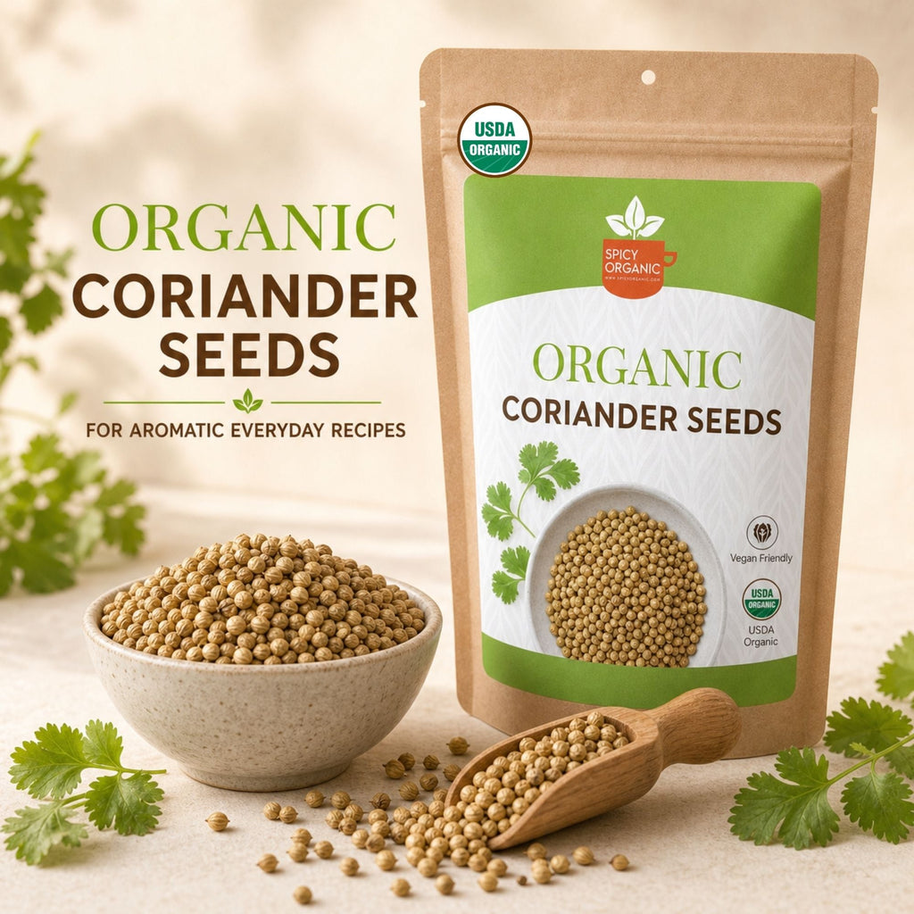 Organic Coriander Seeds – Whole Dhania for Curries & Pickling