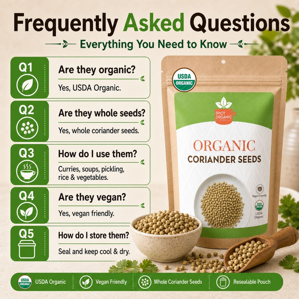 Organic Coriander Seeds – Whole Dhania for Curries & Pickling