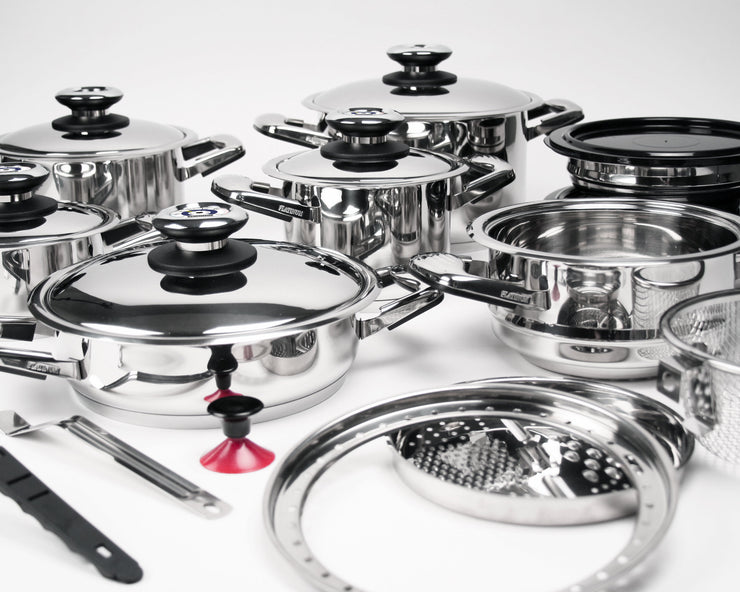 Complete Stainless Steel Cookware & Kitchen Appliance Set — Professional Platinum Whole Home Collection