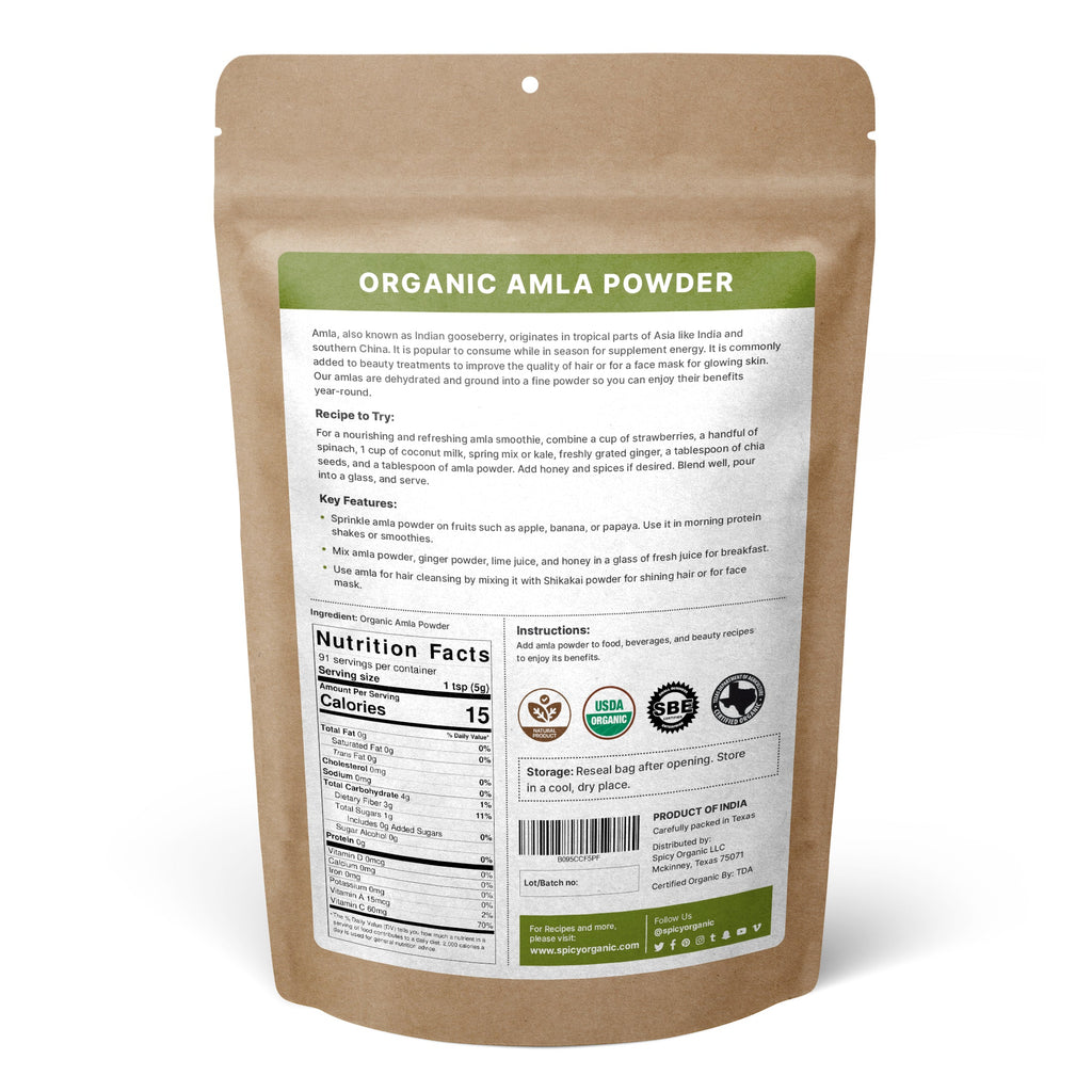 Organic Amla Powder (Indian Gooseberry) – Sun-Dried & Heavy Metal Tested | USDA Certified Organic