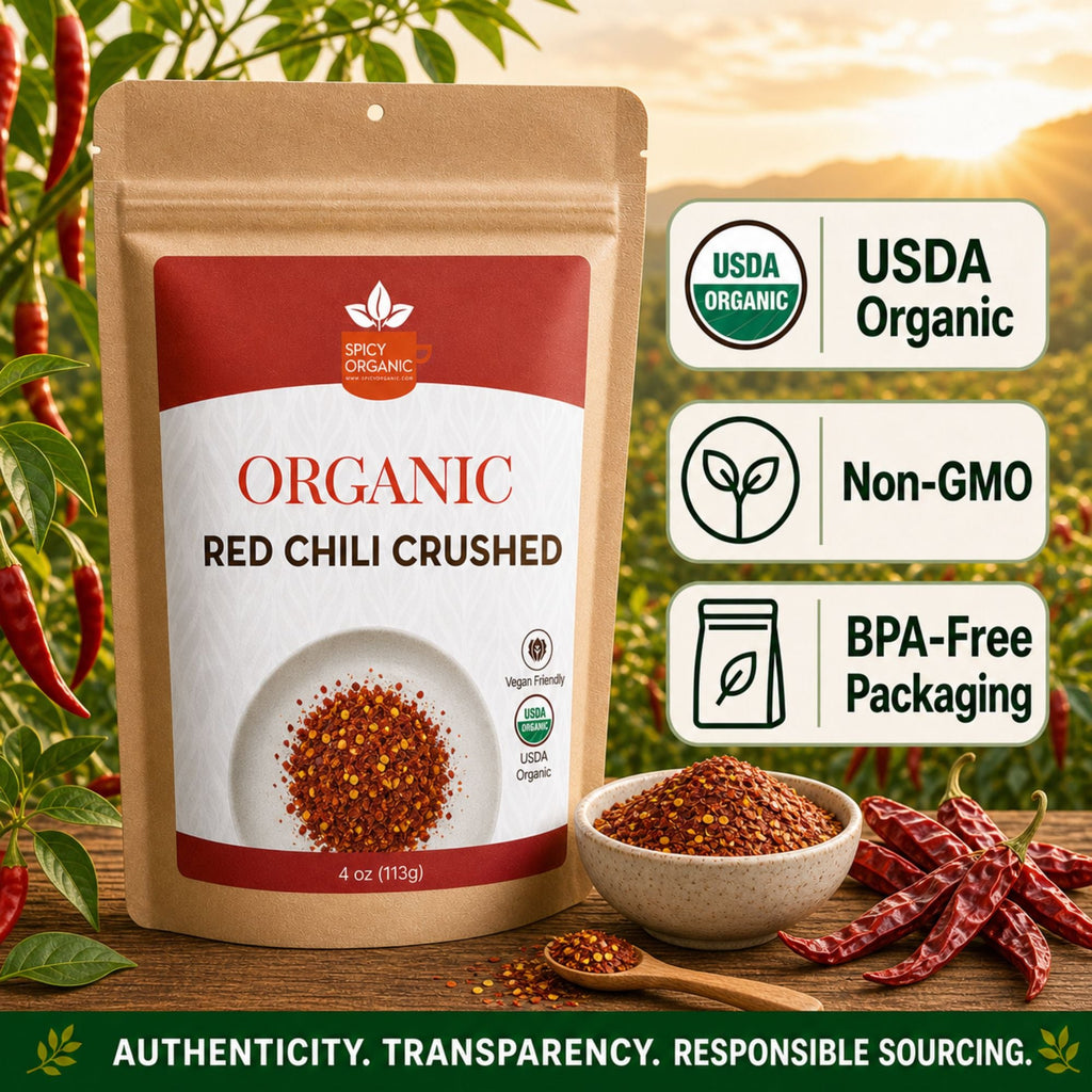 Organic Red Chili Flakes – For Pizza, Curries & Blends