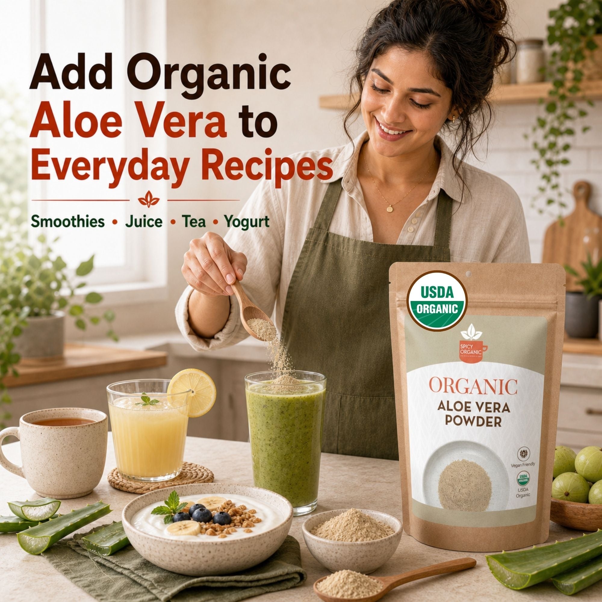Organic Aloe Vera Powder – For Skin & Hair Care