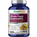 NusaPure Quercetin with Bromelain 500mg |120 Veggie Caps | 43 Fruit Veggie Grain Herbs Enzyme Probiotic Blend | Non-GMO, Vegan, Bioperine