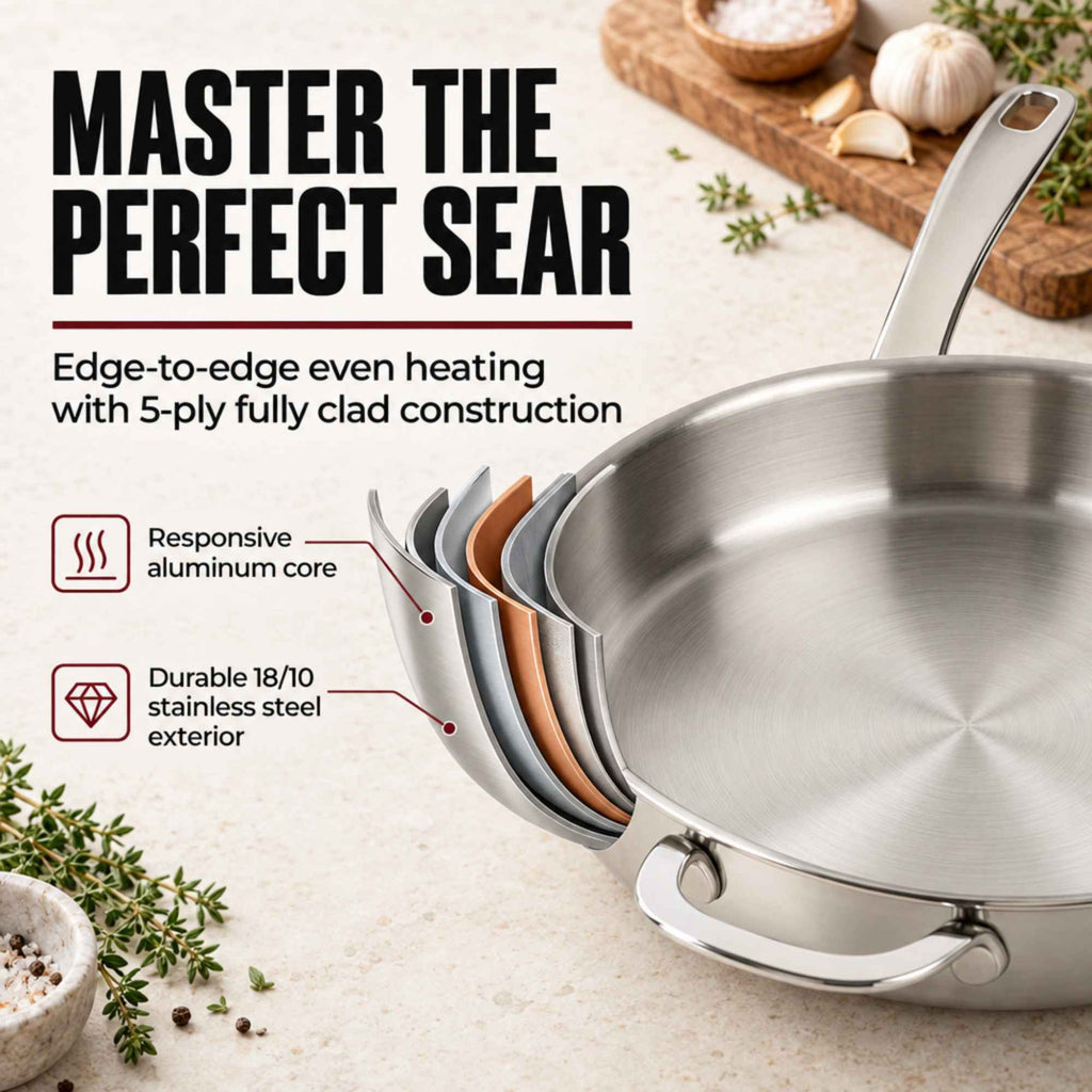 Maestro 5-Ply Stainless Frying Pan