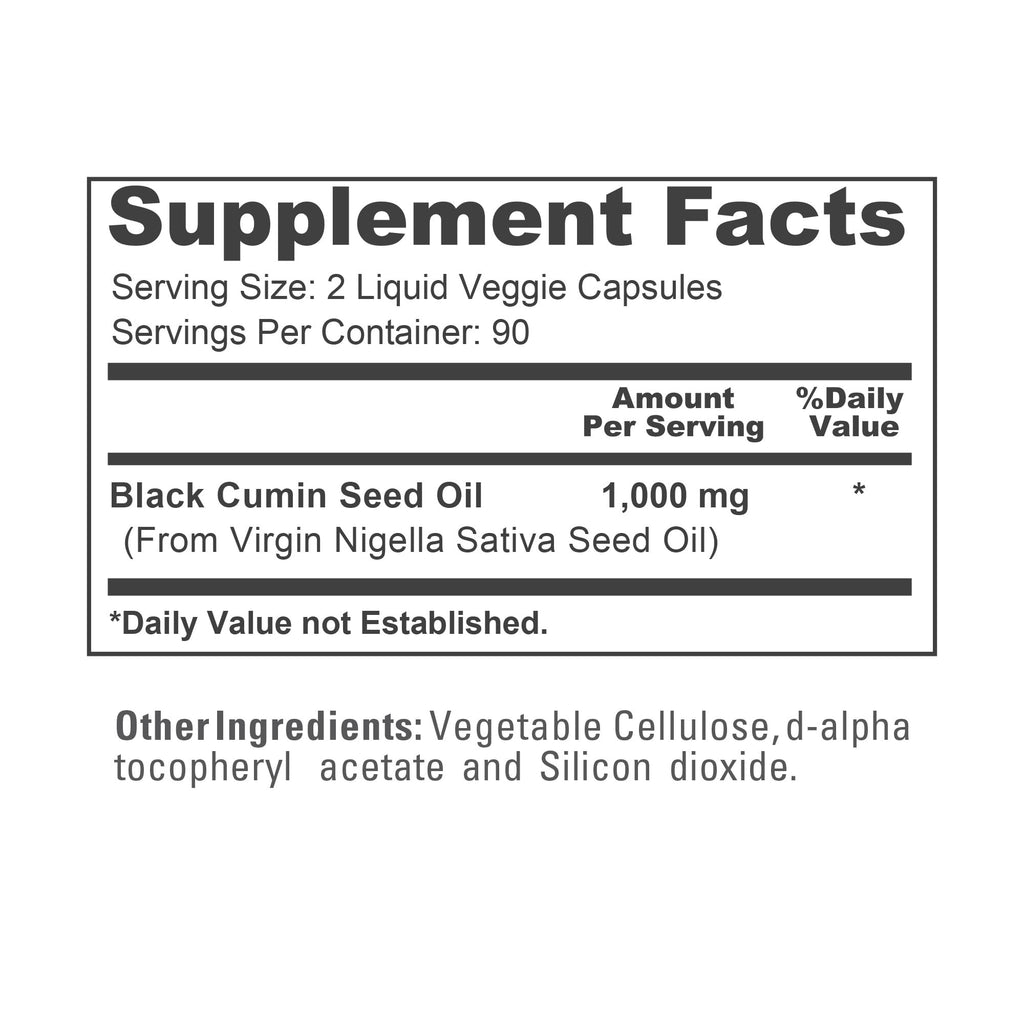 NusaPure Black Seed Oil 1,000 mg per Serving 180 Softgel Capsules (Non-GMO, Vegetarian & Vegan) Cold-Pressed Virgin Nigella Sativa. Hexane Free