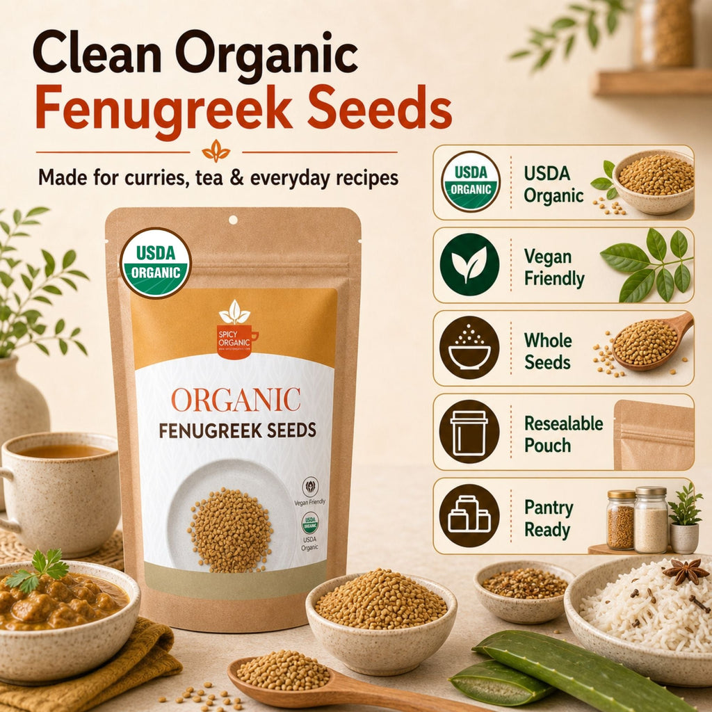 Organic Fenugreek Seeds – Whole Methi for Tempering & Pickling