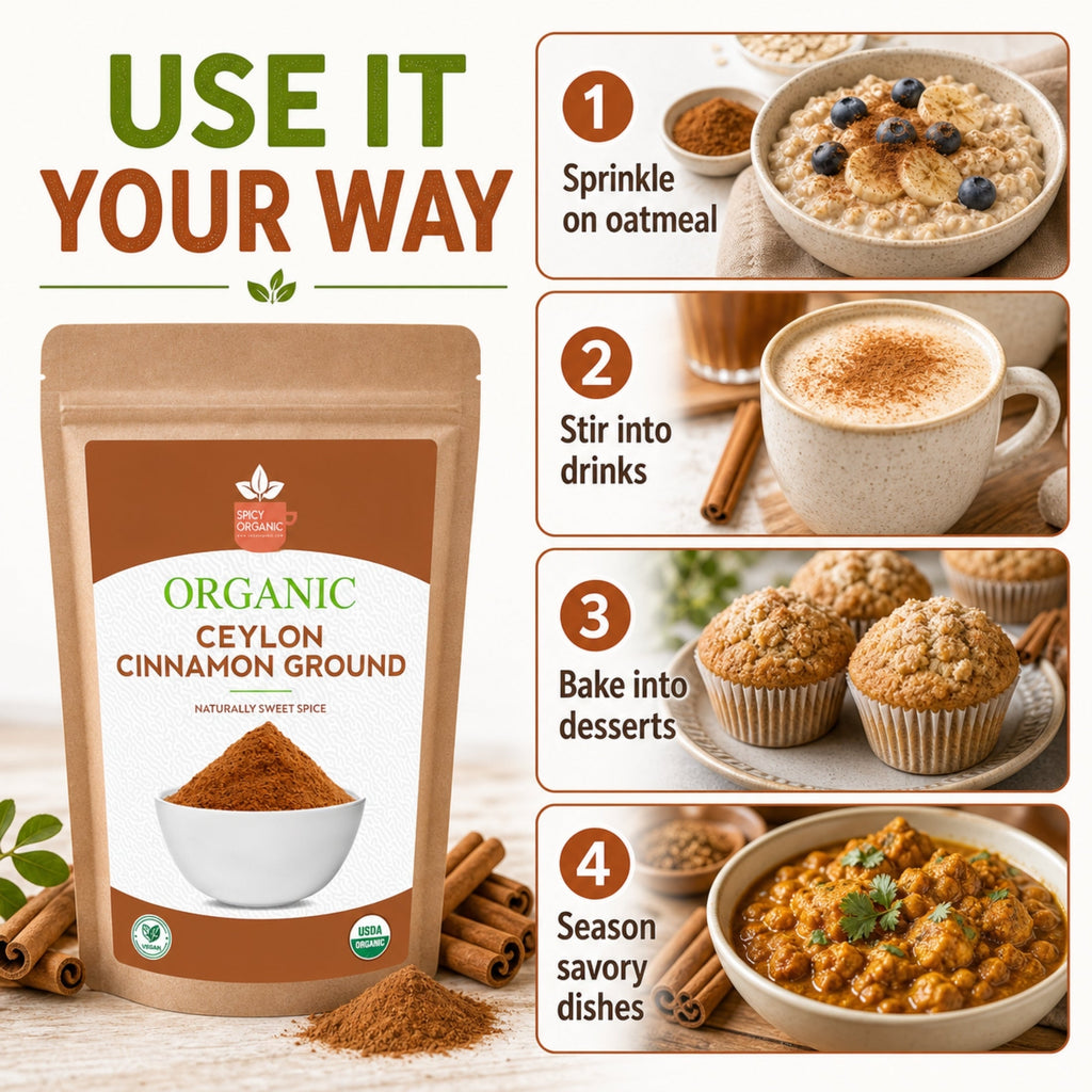 Organic Ceylon Cinnamon Powder – True Cinnamon, Sri Lanka