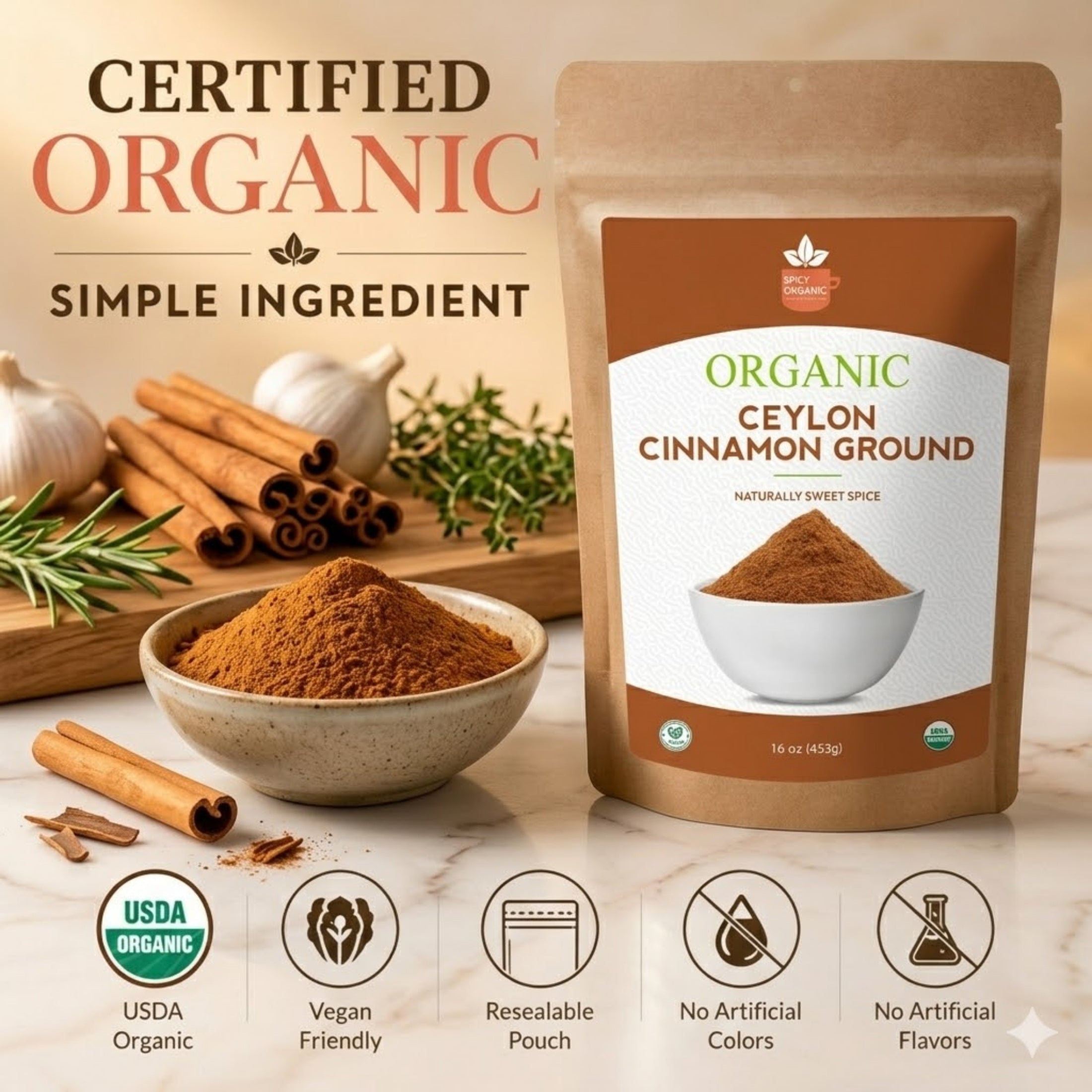 Organic Ceylon Cinnamon Powder – True Cinnamon, Sri Lanka