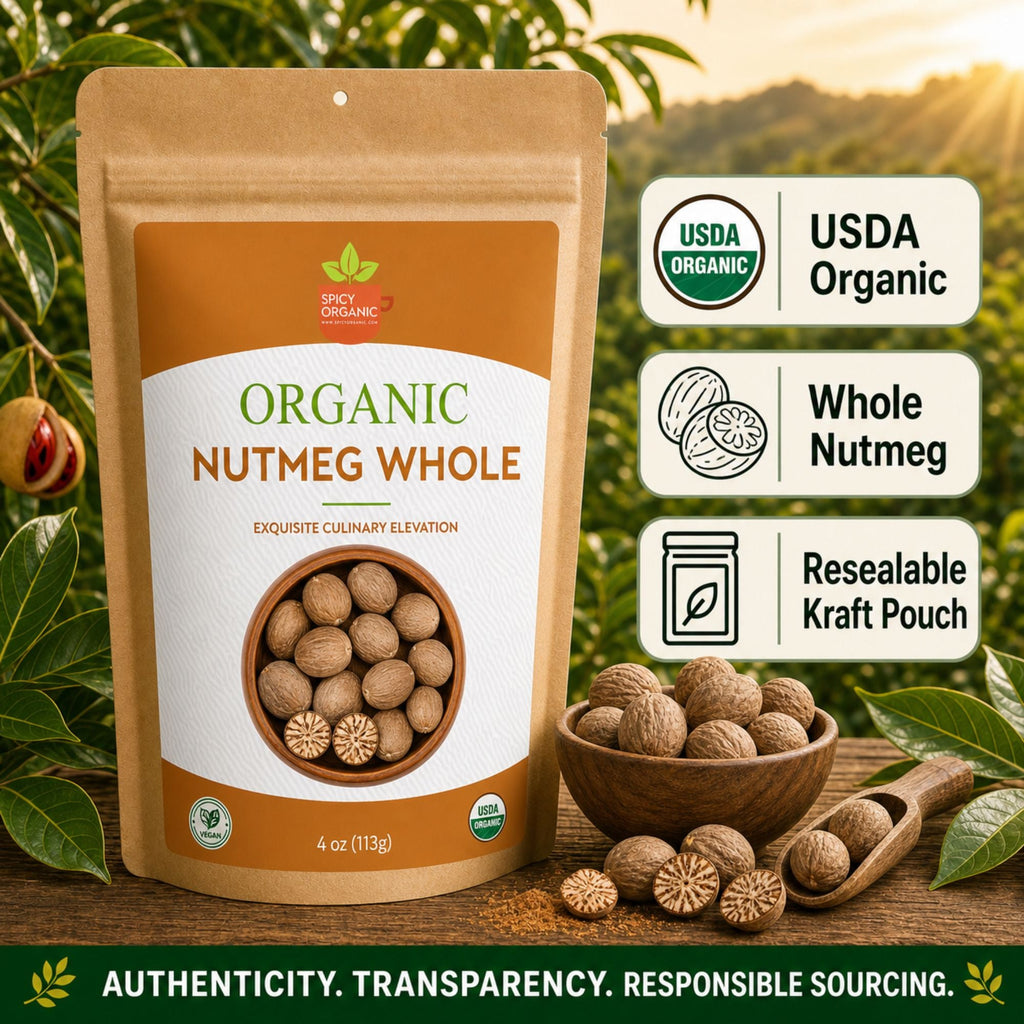 Organic Whole Nutmeg – Grate Fresh for Baking & Chai