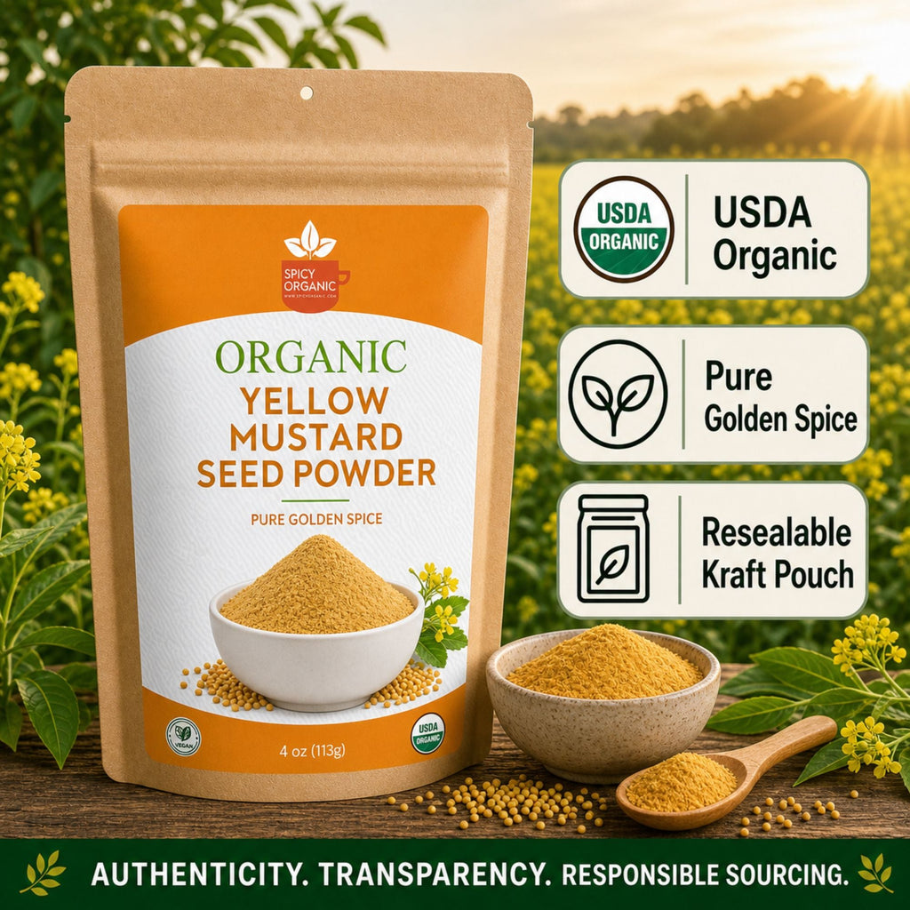 Organic Yellow Mustard Seed Powder – Ground from Whole Seeds