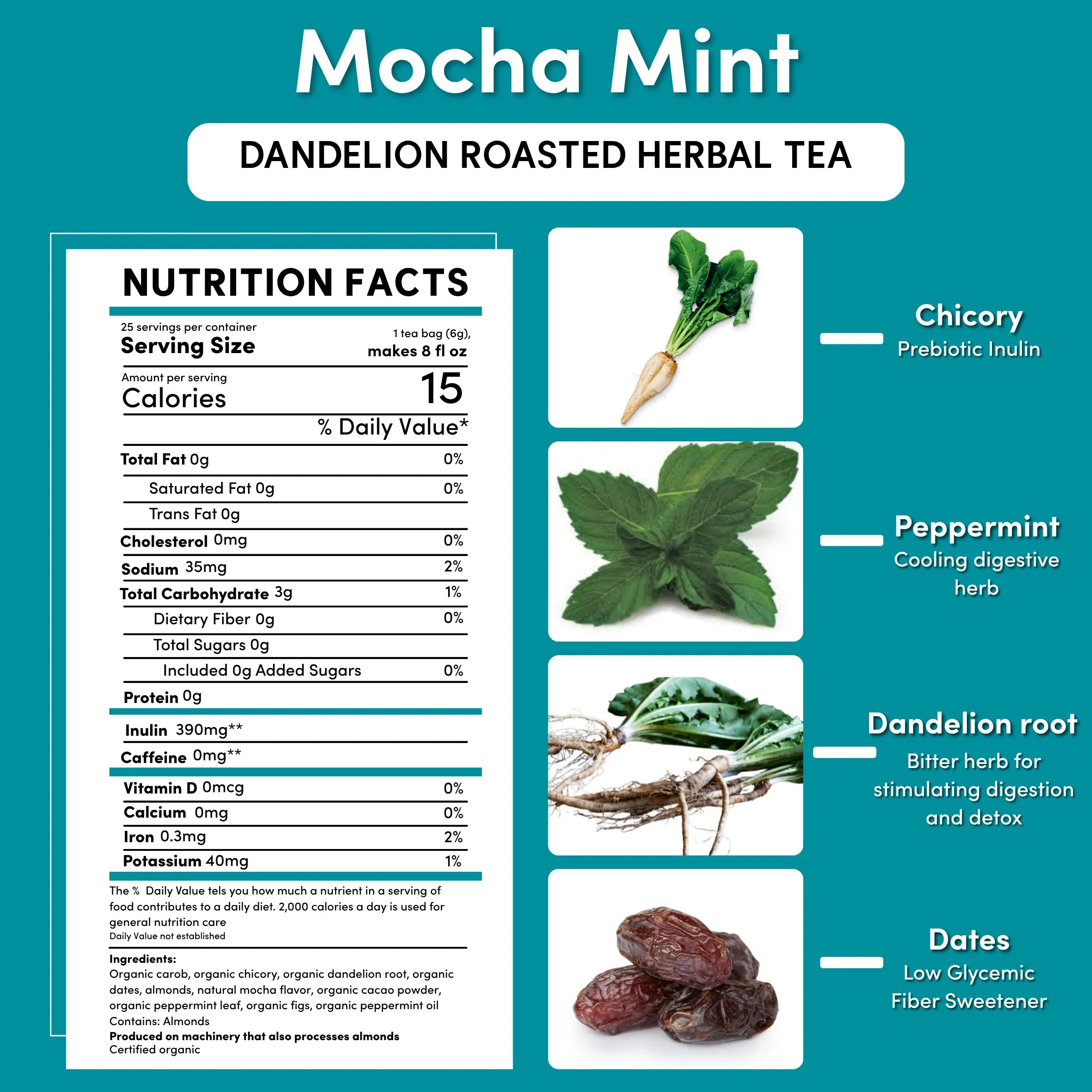 Dandelion Mocha Mint Roasted Herbal Tea