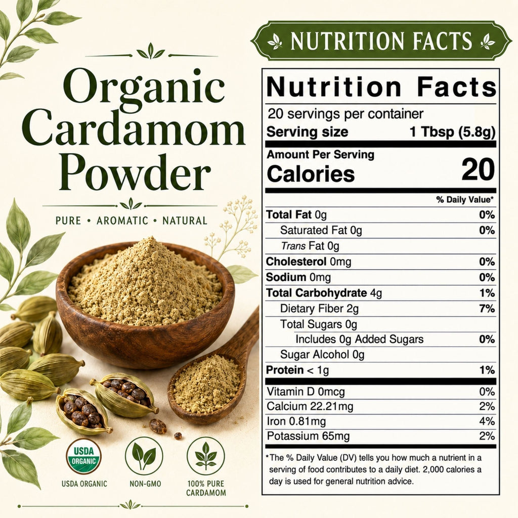 Organic Cardamom Powder – For Chai, Baking & Golden Milk