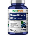 NusaPure Pterostilbene - Suitable for Vegetarian/Vegan, Non-GMO - 250mg - 60 Capsules