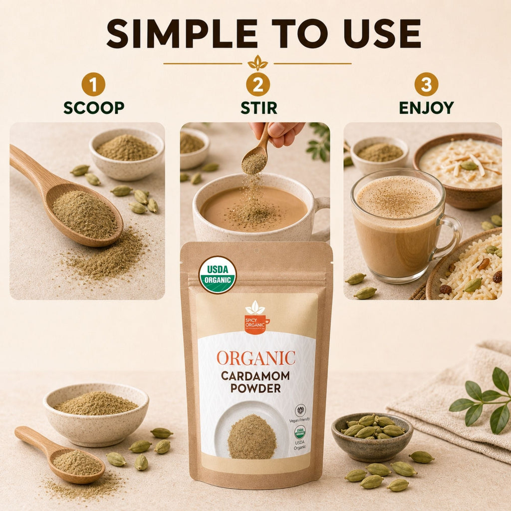 Organic Cardamom Powder – For Chai, Baking & Golden Milk