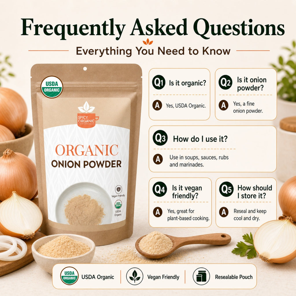 Organic Onion Powder — USDA Certified, Non-GMO | Soups, Spice Blends & Dry Rubs