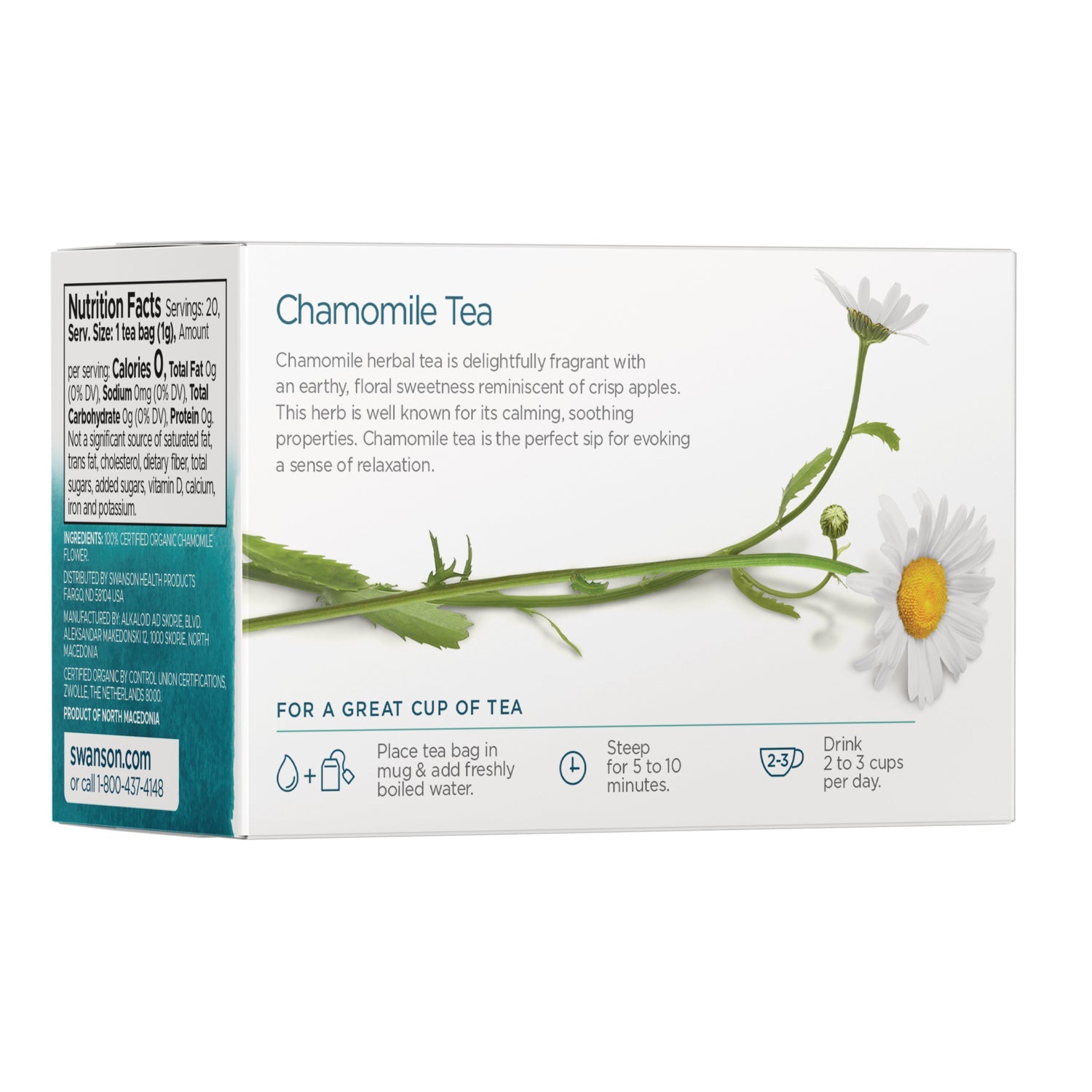 100% Organic Chamomile Tea - Caffeine Free