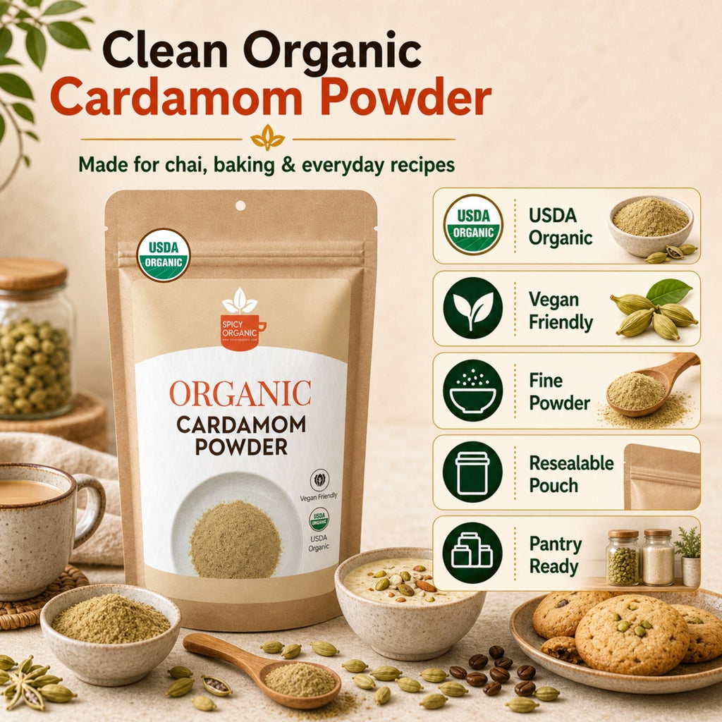 Organic Cardamom Powder – For Chai, Baking & Golden Milk